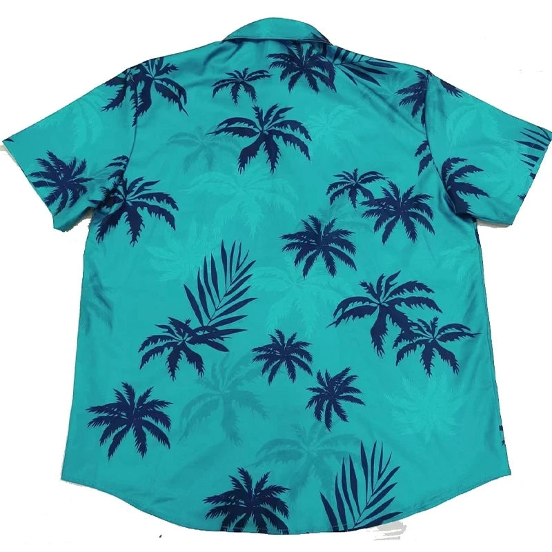 RBB Summer 2025 Men’s Hawaiian Shirt – 3D Animal & Plant Print, Short Sleeve, Beach Style, Plus Size up to 5XL