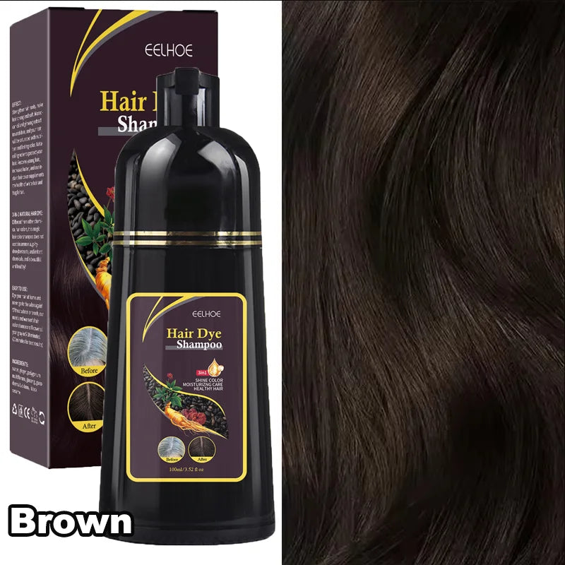 RBB 3-in-1 Herbal Hair Dye Shampoo – 100ml | Natural Black & Dark Brown Coverage for Grey Hair