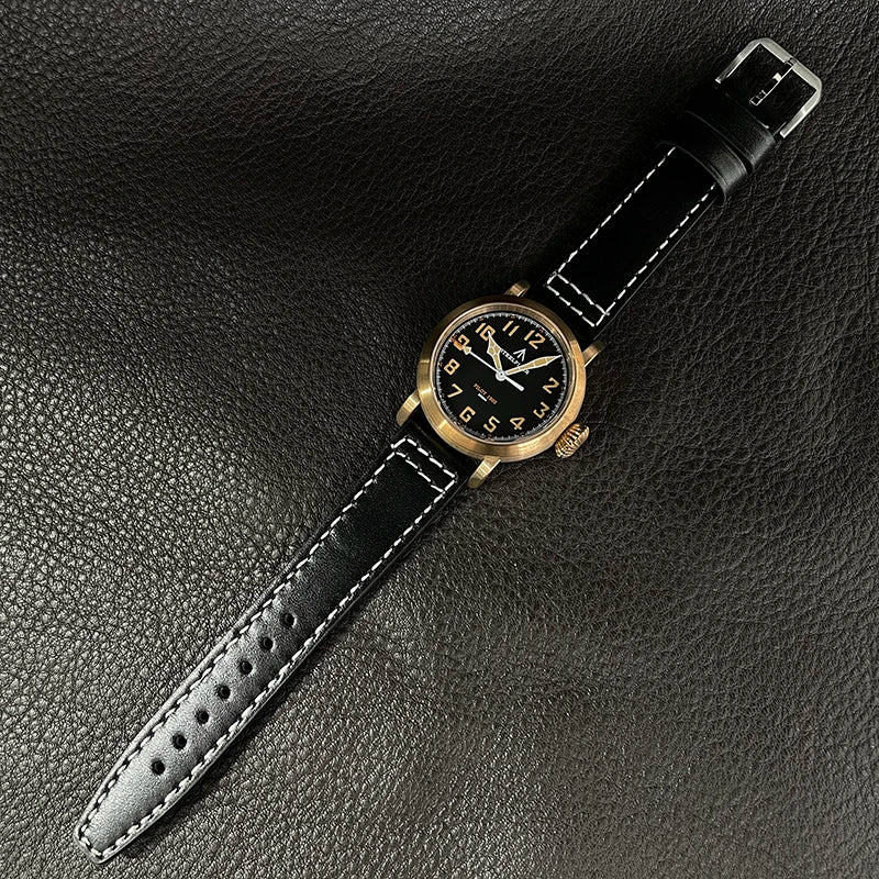 RBB 40mm Men's Bronze Pilot Quartz Wristwatch – 20ATM Waterproof, Luminous, Sapphire