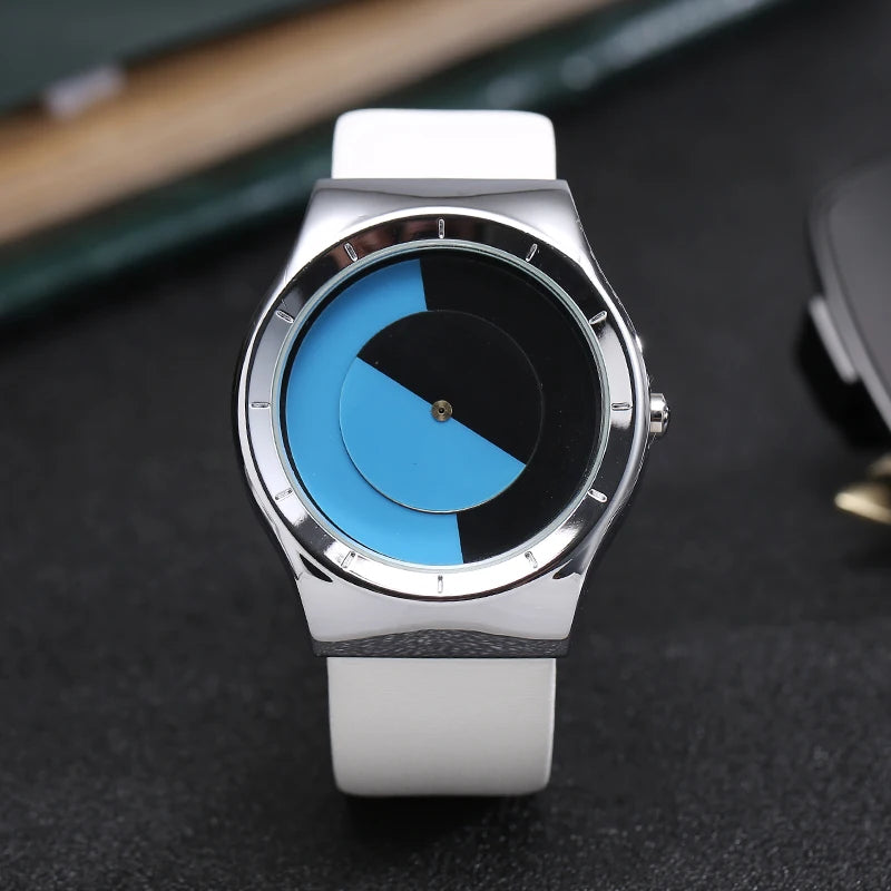 RBB Minimalist Unisex Quartz Watch – Conceptual Dial & Simple Design for Men & Women