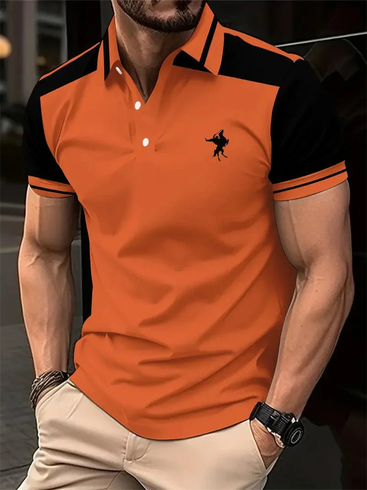 RBB 2025 Men’s Classic Short Sleeve Polo Shirt – Summer Casual Button Lapel Tee, Super Large S-3XL