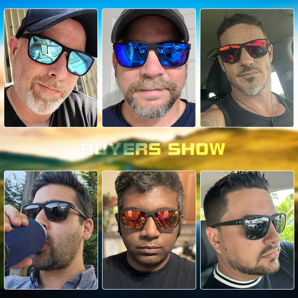 RBB Polarized Sunglasses – UV400 Square Frame for Men & Women | Lightweight & Stylish for Driving, Golf & Fishing