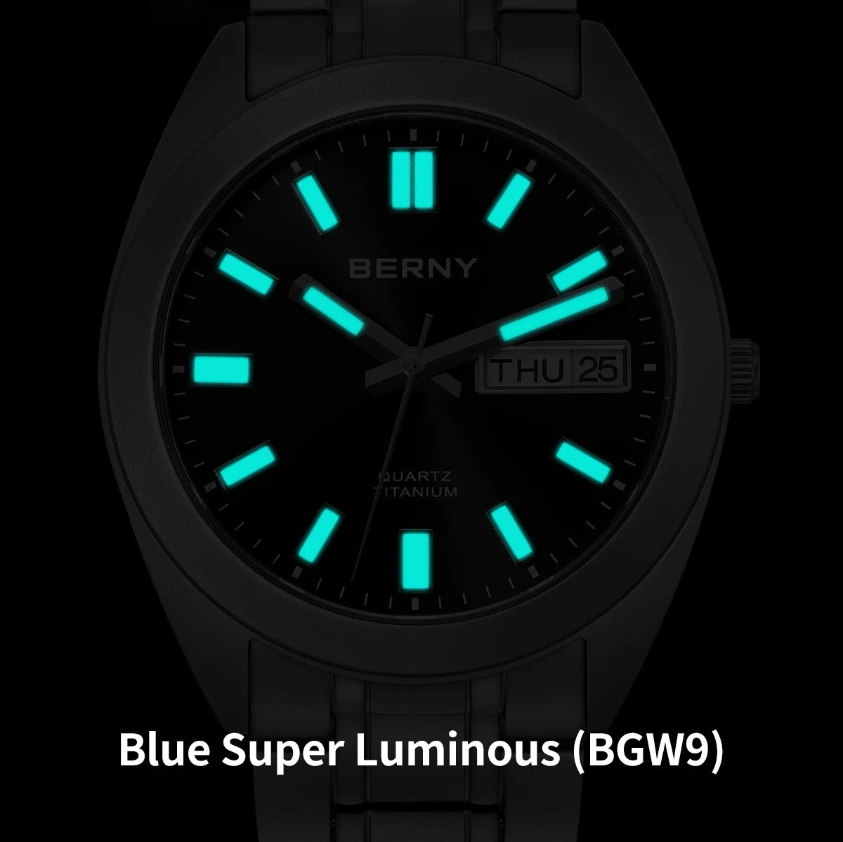 RBB Men's Titanium Sport Watch – Ultra Lightweight, Super Luminous, Sapphire Crystal, 10ATM Waterproof, Quartz Field Wristwatch