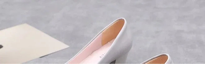 RBB Luxury Y2K Block Heel Pumps with Bow – Formal Chunky Heels for Women