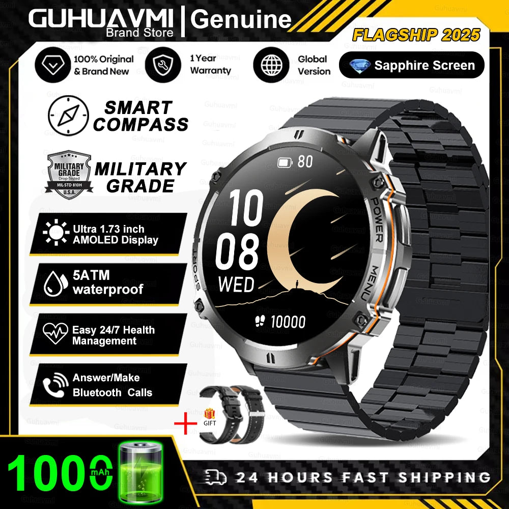 RBB X3 Rugged Smartwatch – 1000 mAh Battery, GPS Tracking & Bluetooth Calls