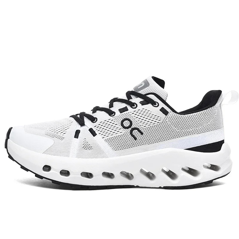Men’s White Trainers — Casual Tennis & Running Sneakers, Athletic Gym Shoes for Marathon & Jogging