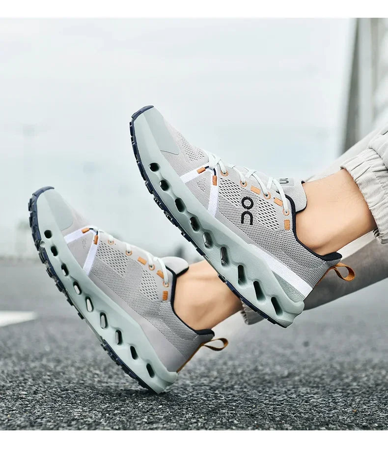 Men’s White Trainers — Casual Tennis & Running Sneakers, Athletic Gym Shoes for Marathon & Jogging