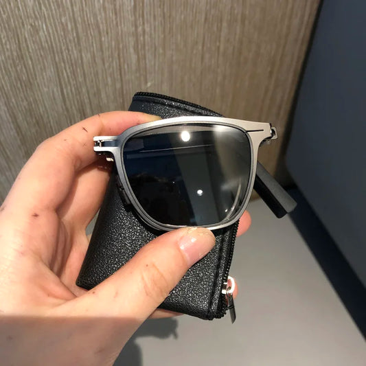 RBB Polarized Folding Sunglasses for Men – Lightweight Stainless Steel, Ultra-Thin Retro Design