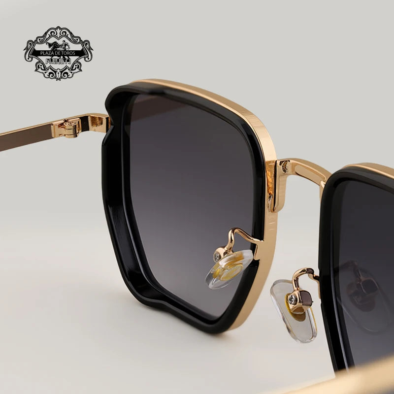 RBB Retro Polygon Square Sunglasses – UV400 Gradient Vintage Eyewear for Men & Women