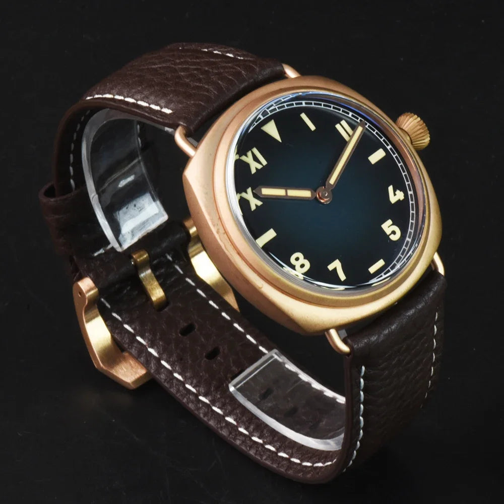 RBB Solid Bronze Men's Quartz Watch – Ronda 502 Movement, Sapphire Crystal, 20ATM Waterproof, Minimalist 2-Hand Design