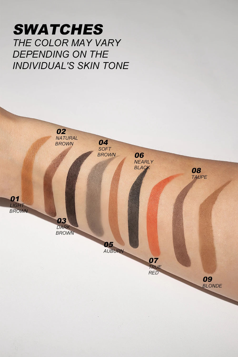 Eyebrow Stamp Stencil Kit – 1 Pc Long-Lasting Waterproof Brow Shaping Set with 10 Stencils