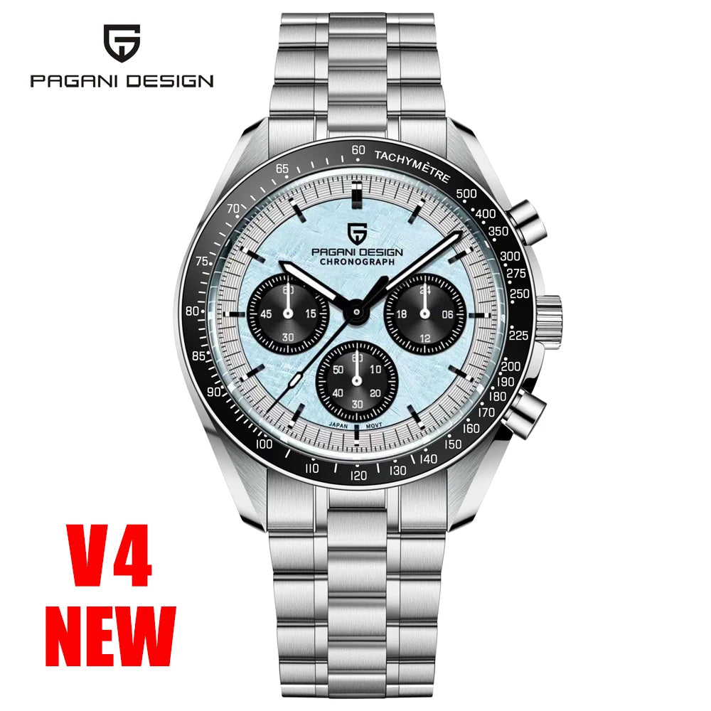 RBB 2025 DESIGN V5 Moon Men's Luxury Quartz Chronograph Watch – Waterproof Sport Stainless Steel Timepiece
