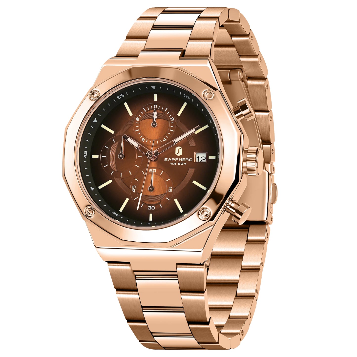 RBB Excellence Chronograph – Men's Luxury Sports Watch with Waterproof Design & Running Seconds