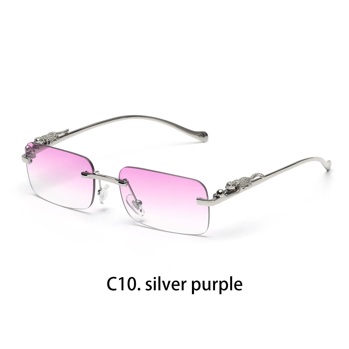 RBB Rimless Square Metal Sunglasses – Unisex UV400 Outdoor Designer Shades