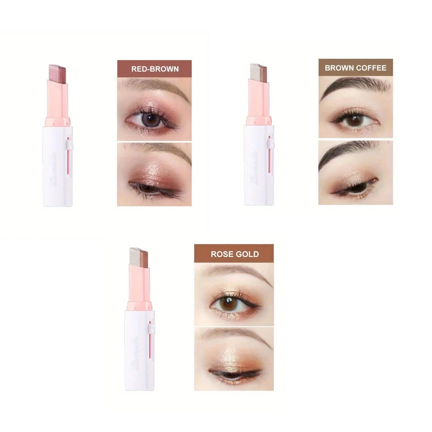 Two-Color Gradient Eyeshadow Stick – Natural 3D Effect, Long-Lasting & No Smudge