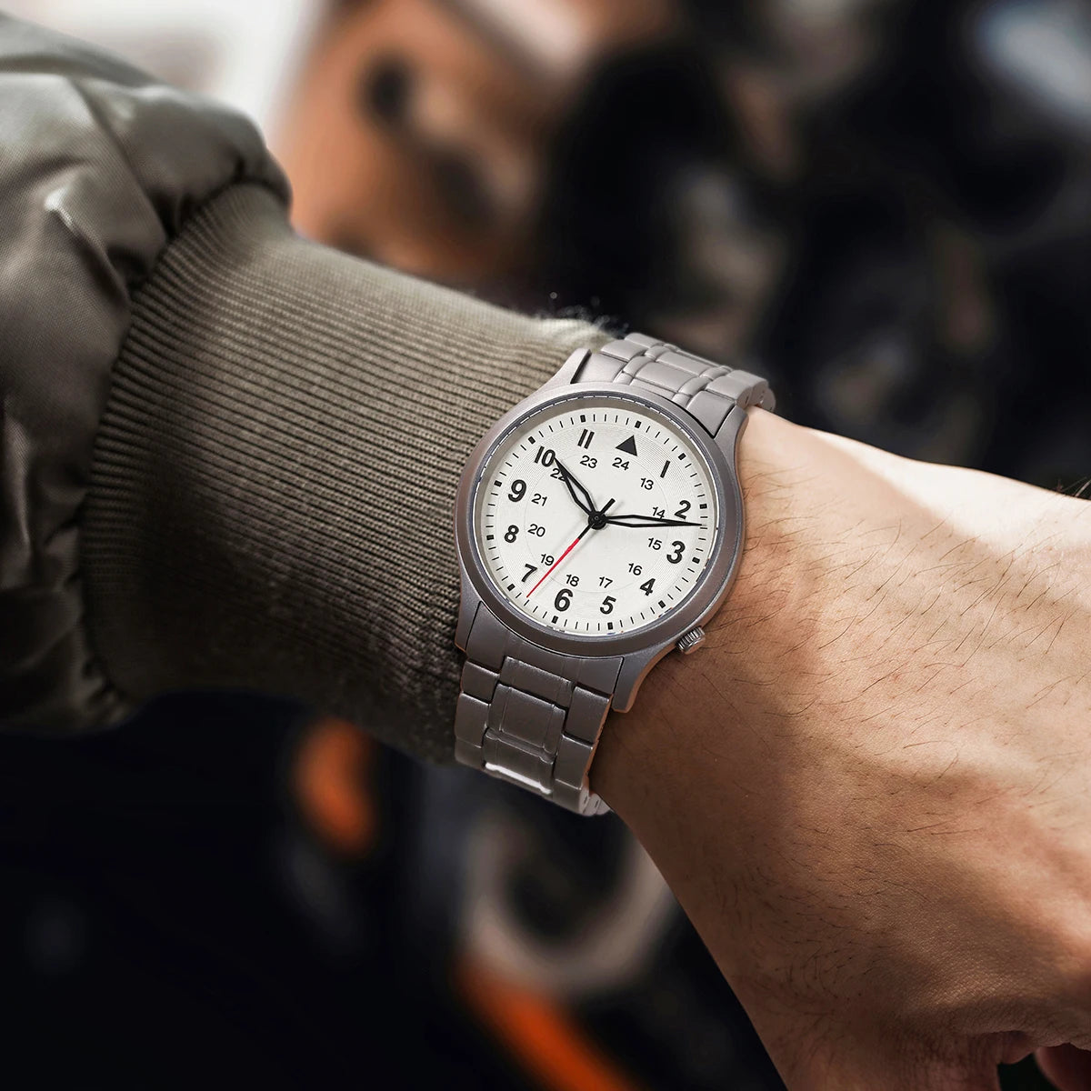 RBB Full Titanium Pilot Men's Watch – VH31 Quartz, Sapphire Glass, Super Luminous, Lightweight Sport Wristwatch