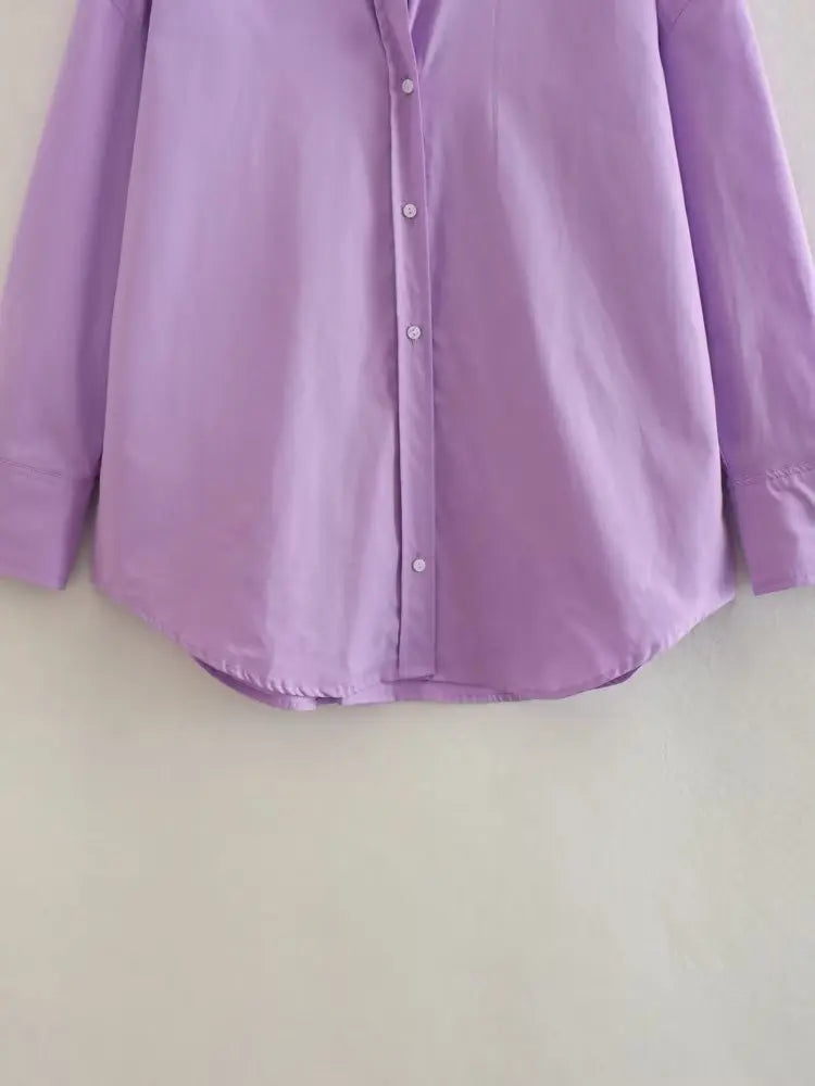 RBB Women's Multicolor Oversized Shirt – Long Sleeve Button-Up Streetwear Blouse (Summer Collection)