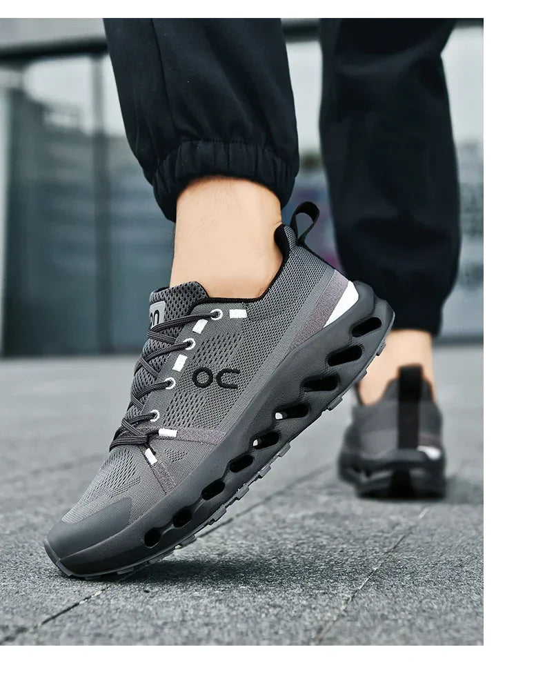 Men’s White Trainers — Casual Tennis & Running Sneakers, Athletic Gym Shoes for Marathon & Jogging