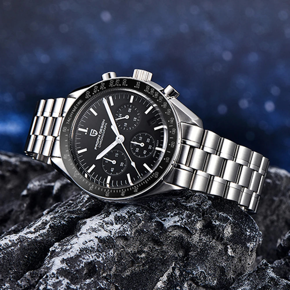 RBB 2025 DESIGN V5 Moon Men's Luxury Quartz Chronograph Watch – Waterproof Sport Stainless Steel Timepiece