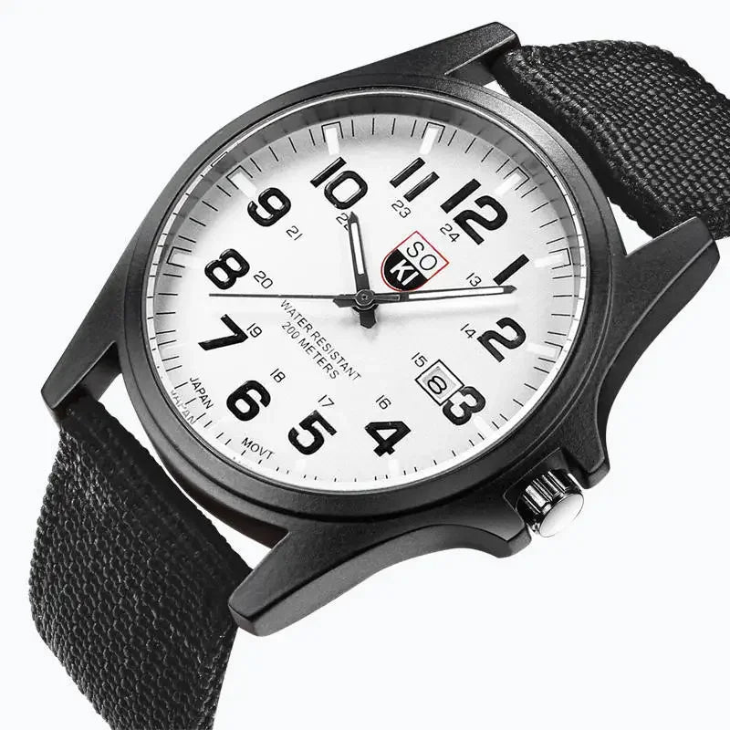 RBB Men's Luxury Military Quartz Watch – Nylon Band, Sport & Casual Design