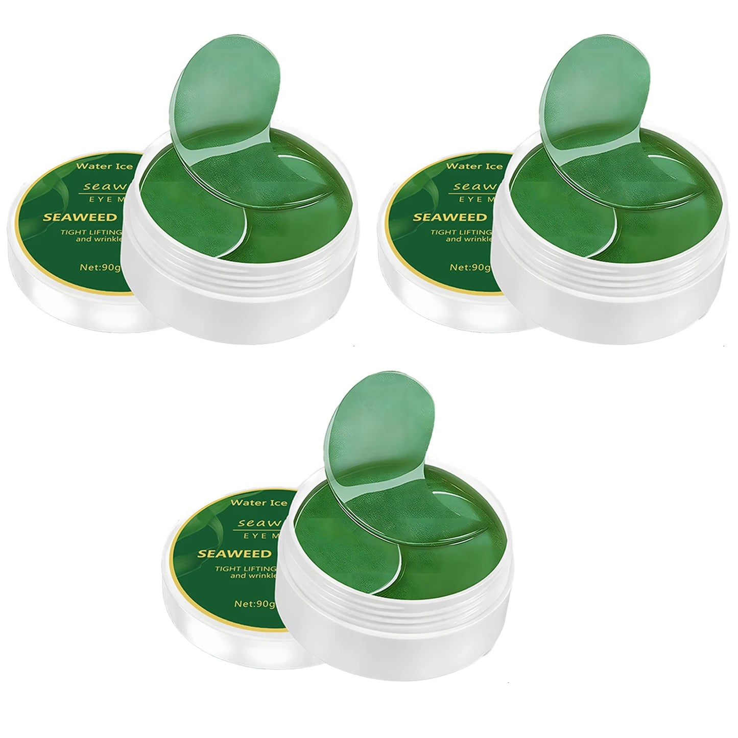 60pcs Seaweed Hyaluronic Acid Eye Masks – Dark Circle Removal & Collagen Eye Patches