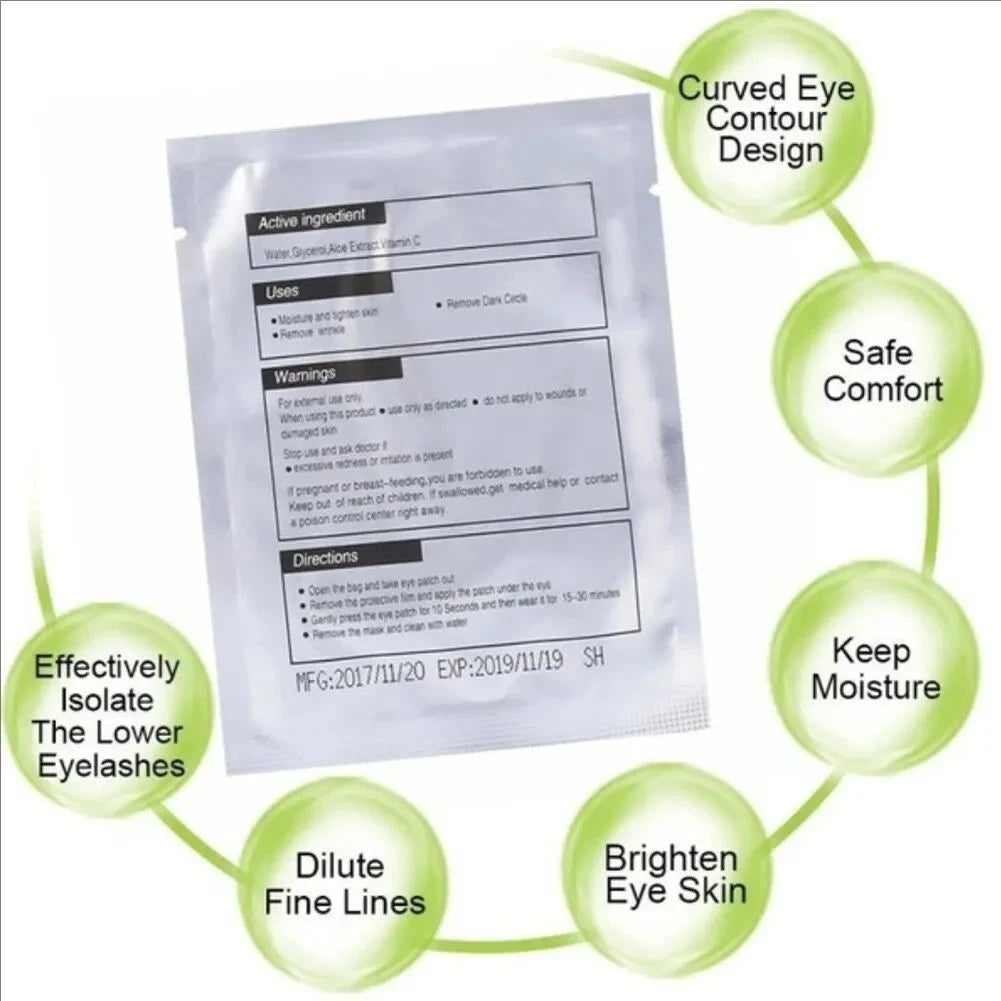 MJ 100 Pairs Eyelash Extension Eye Patches – Under Eye Pads for Lash Application