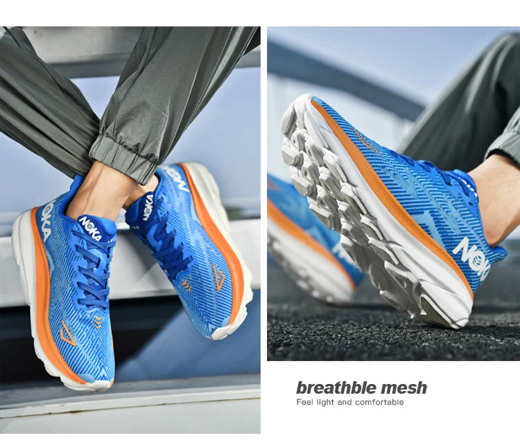 Men’s Trendy Sports Shoes – Fashion Comfort in Blue, Orange & Black