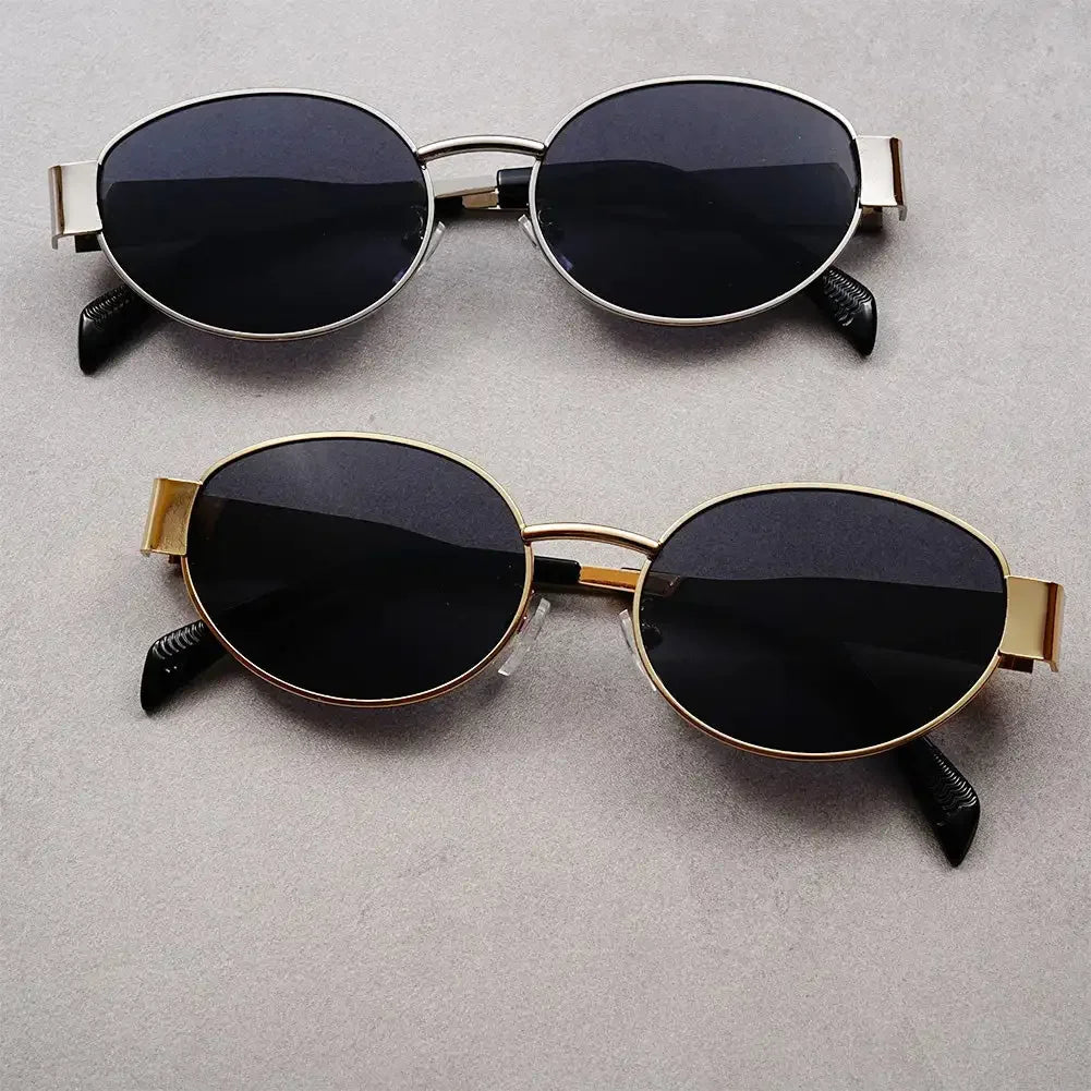 RBB Fashion Sunglasses – Unisex Retro Oval Metal Frame UV400 Eyewear for Driving & Casual Use