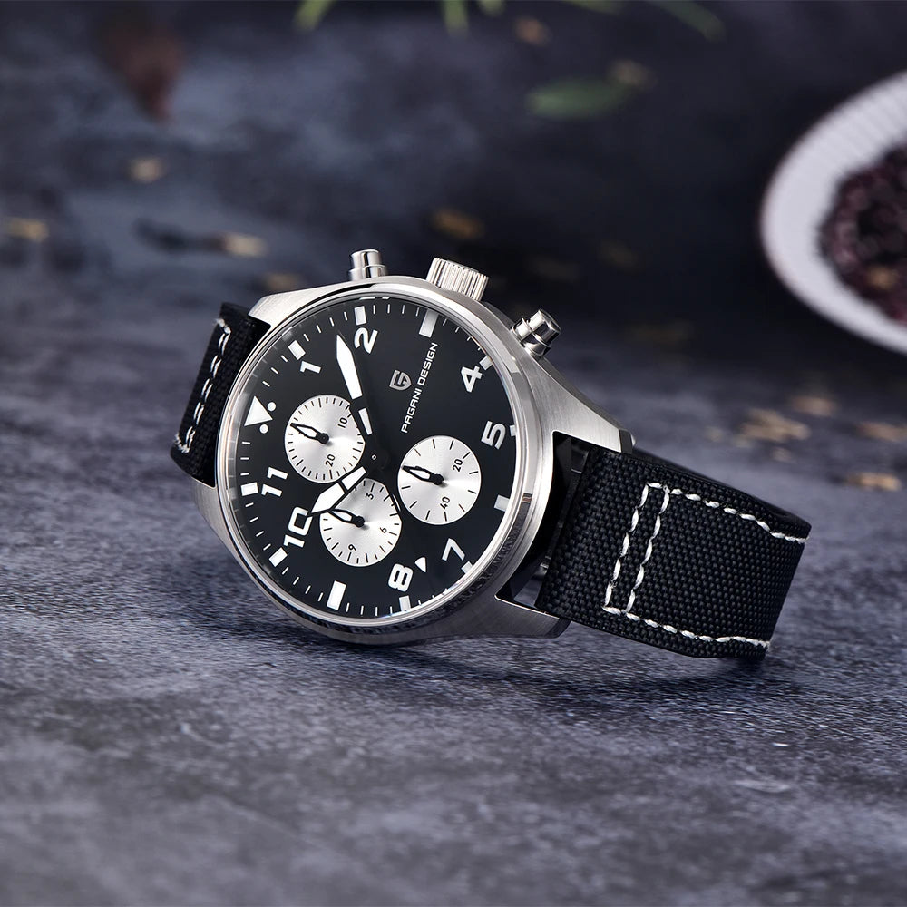 RBB Pilot Chronograph Men’s Quartz Watch – 100M Waterproof, Sapphire Glass, Stainless Steel Luxury Timepiece