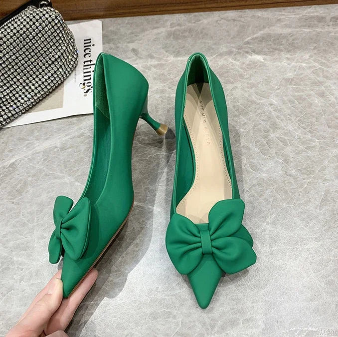 RBB With Heel Sexy Shoes for Women Moccasins Black Y2K Vacation Summer 2025 Chic and Elegant High Quality Slip-On Pumps - Size 39