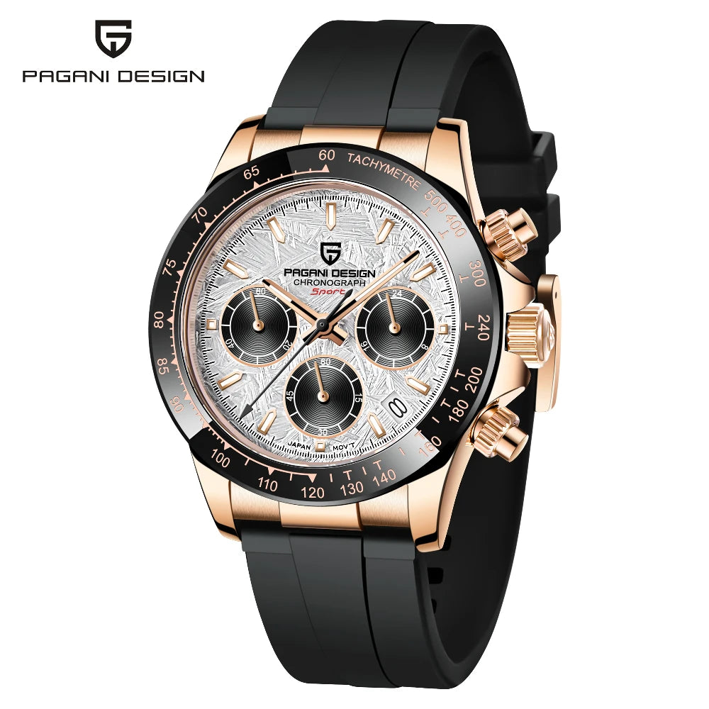RBB DESIGN 2025 Men’s Luxury Quartz Chronograph Watch – Waterproof 100m Automatic Date Sports Wristwatch