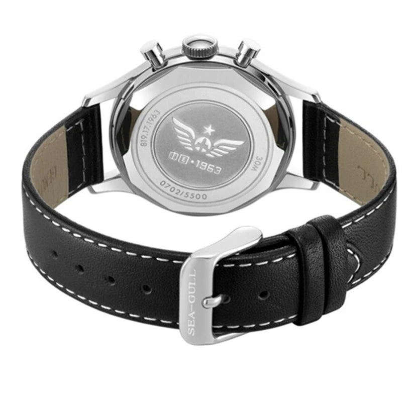 RBB Men's 42mm Pilot Chronograph Quartz Watch – Panda Dial, Military Luminous Vintage Style