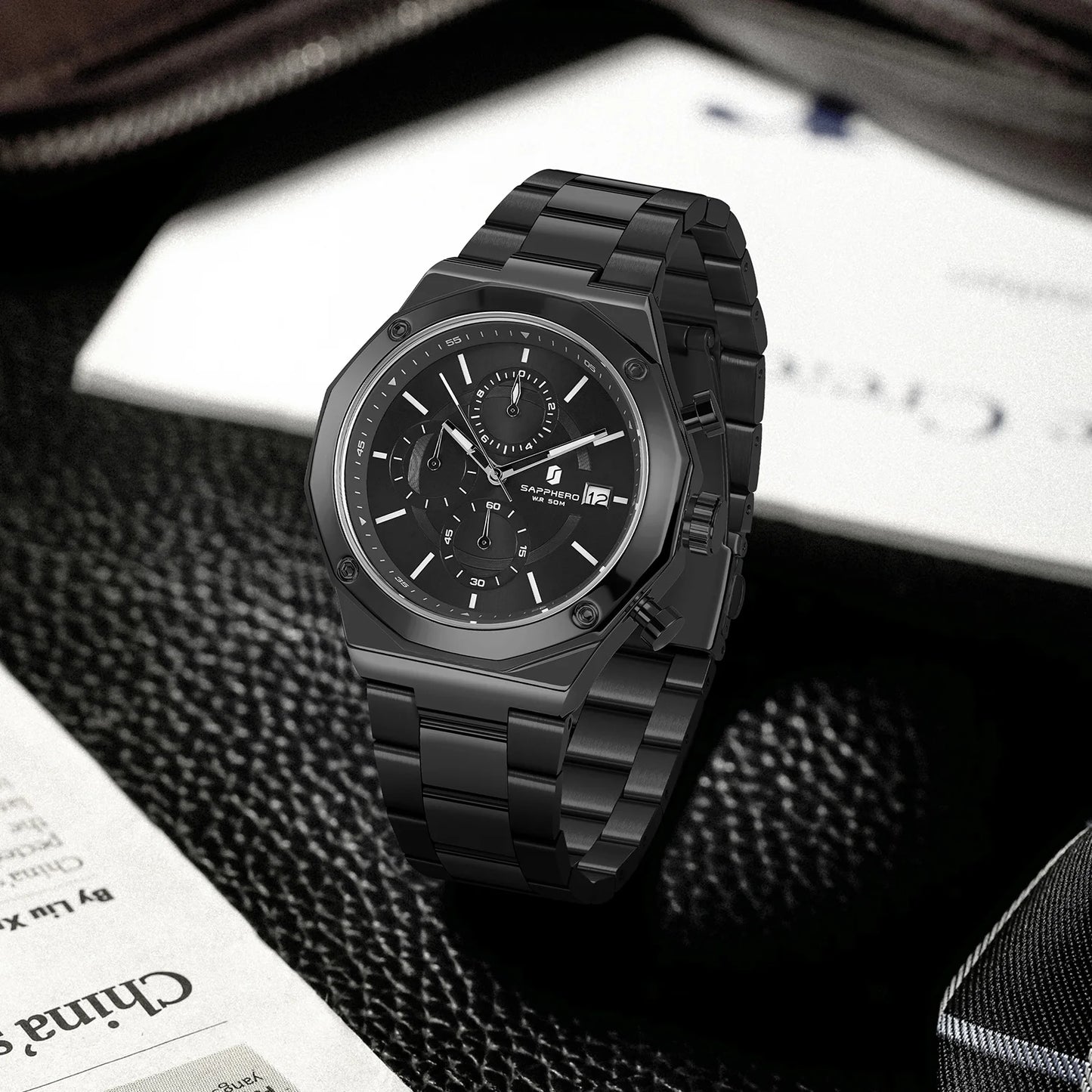 RBB Excellence Chronograph – Men's Luxury Sports Watch with Waterproof Design & Running Seconds