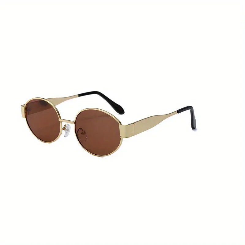 RBB Oval Sunglasses – Unisex Trendy Metal Frame UV Protection Classic Shades