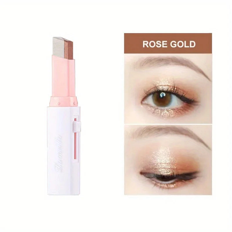 Two-Color Gradient Eyeshadow Stick – Natural 3D Effect, Long-Lasting & No Smudge