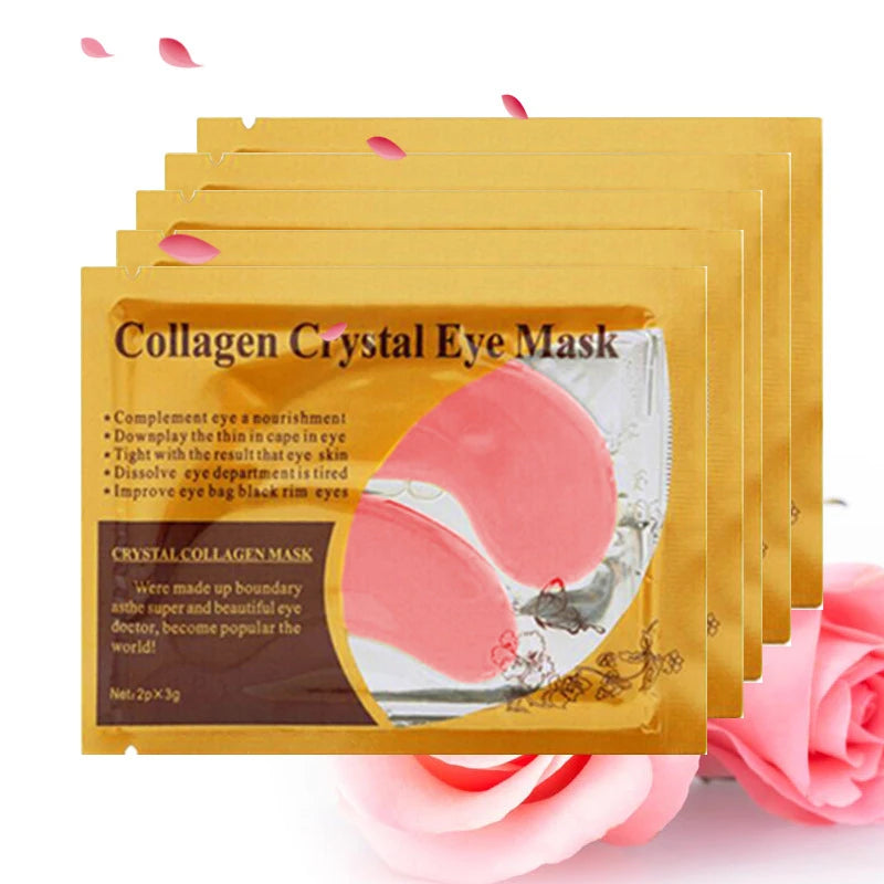 20Pcs (10 Pairs) Gold Collagen Crystal Eye Masks – Firming, Moisturizing & Nourishing Eye Patches for Skincare