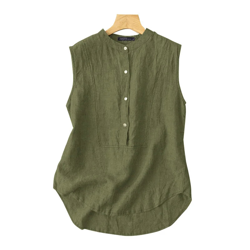 RBB Women's Elegant Sleeveless Blouse – Summer Solid Tunic Top