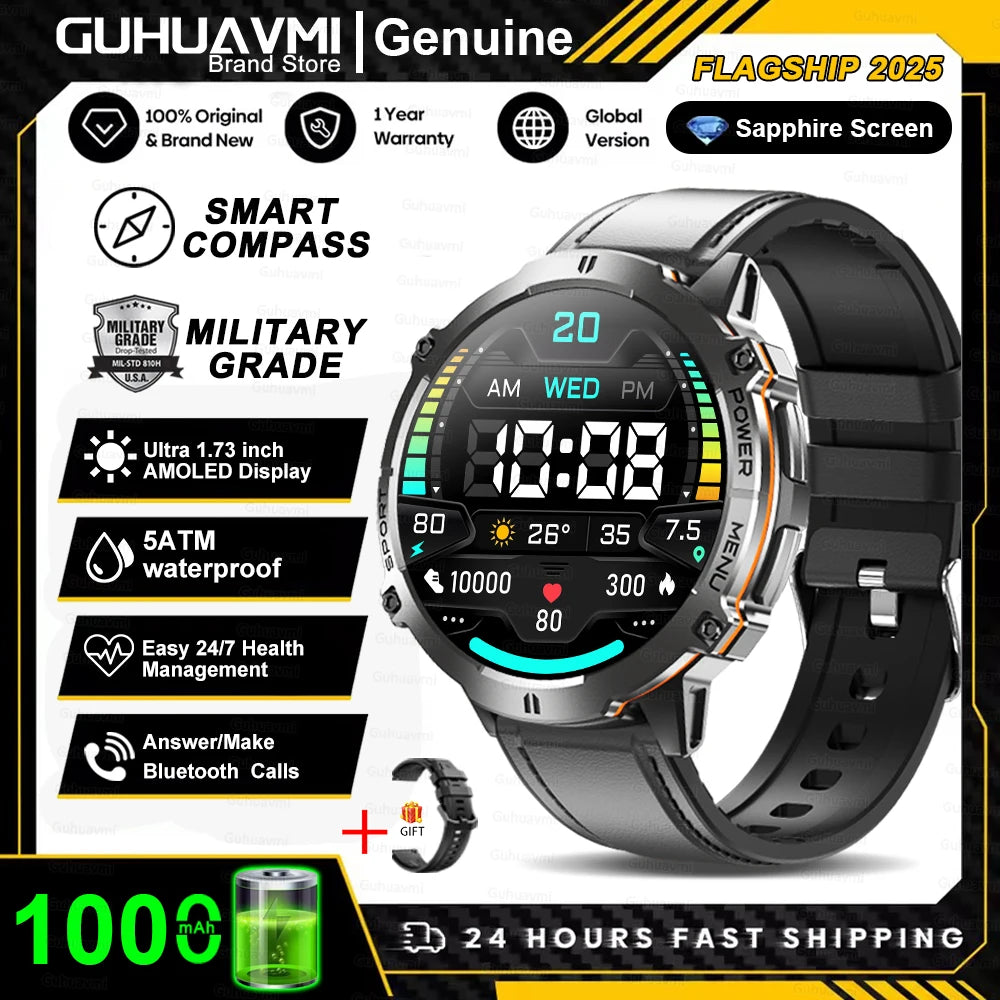 RBB X3 Rugged Smartwatch – 1000 mAh Battery, GPS Tracking & Bluetooth Calls