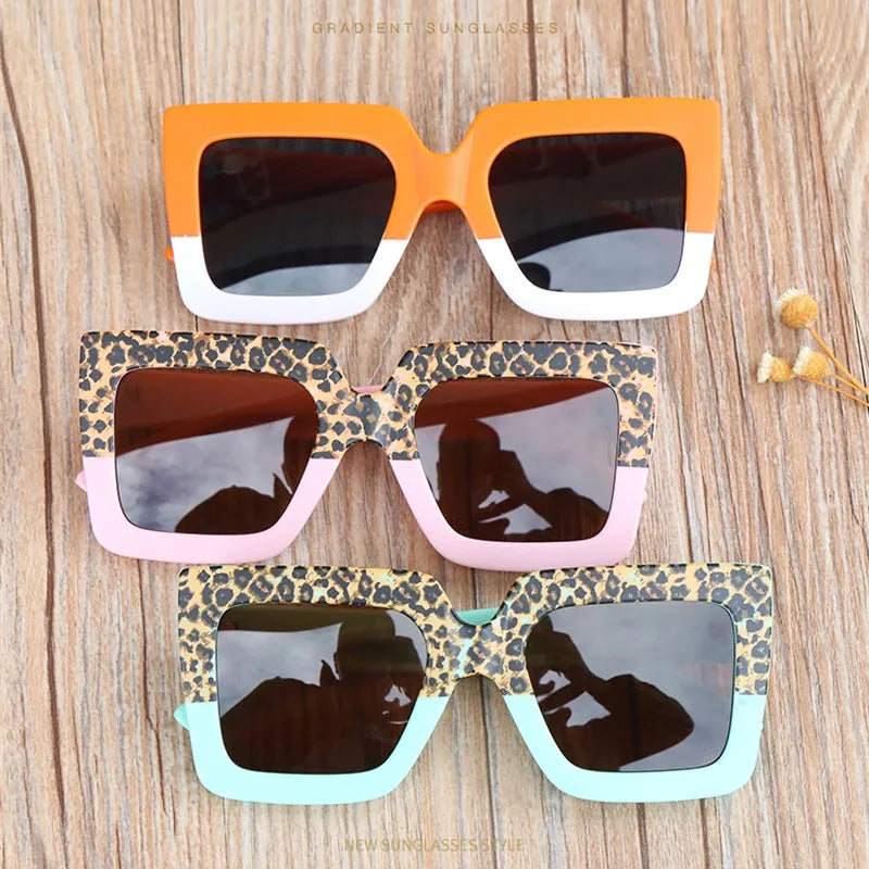 RBB Kids Oversized Square Sunglasses – Trendy Double-Color Frame Eyewear for Boys & Girls