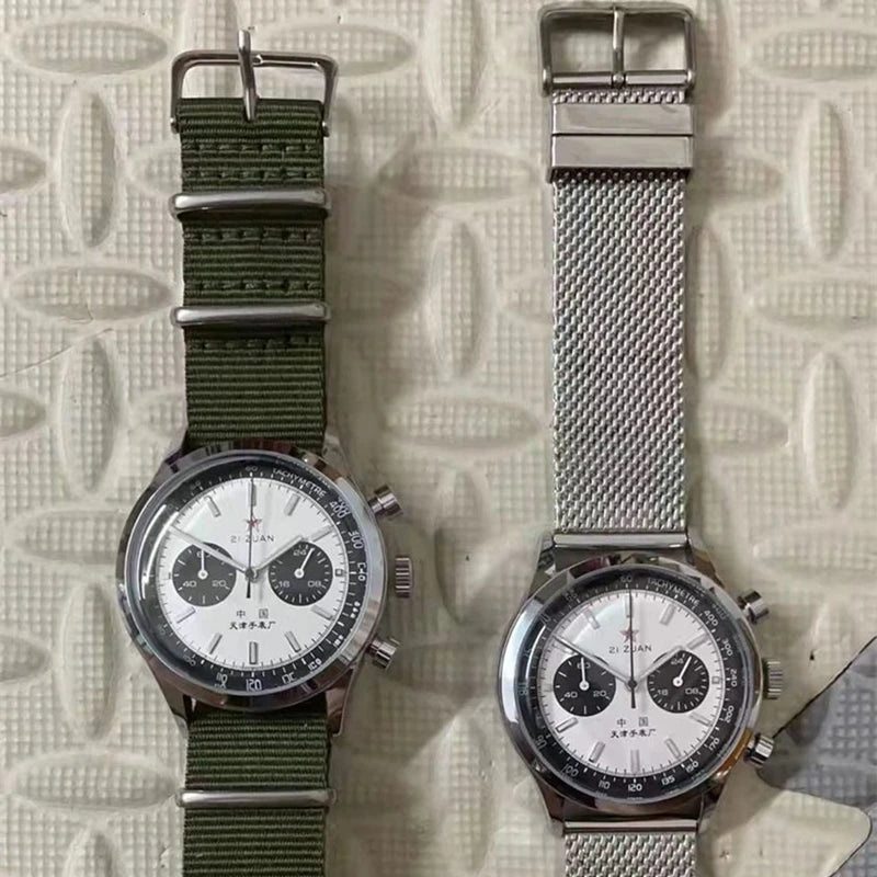 RBB Men's 42mm Pilot Chronograph Quartz Watch – Panda Dial, Military Luminous Vintage Style