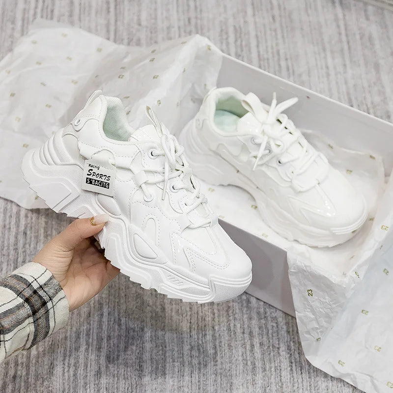 Chunky 2025 Women's Leather Sneakers – Casual Sport Trainers