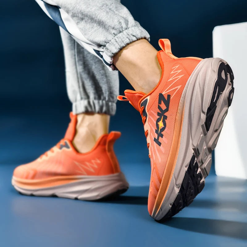 Men’s Breathable Mesh Running Shoes with Thick Soft Sole – High-Quality Outdoor Sports Sneakers