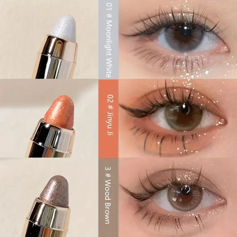 Double-Sided Eyeshadow Stick – Pearly Glitter Highlighter & Matte Brightening Pen