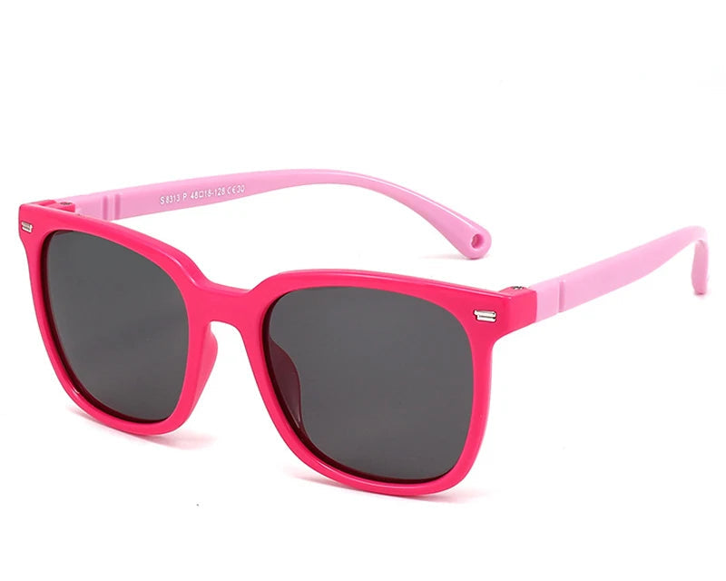RBB Kids’ Flexible Polarized Sunglasses – UV400 TR90 Square Eyewear